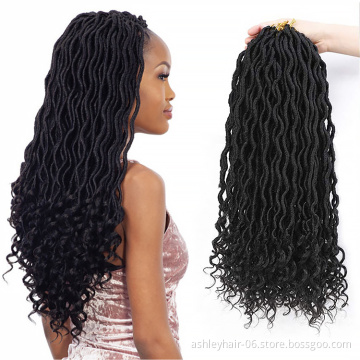 Julianna 18Inch 75G Extensions Wholesale12 Inch Braids Crochet Bohemia Goddess Faux Locs Kanekalon Synthetic Braid Hair